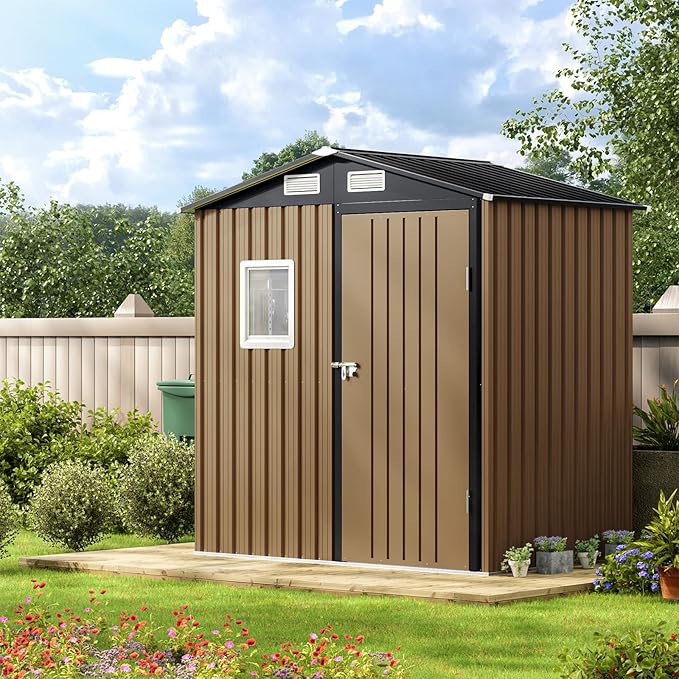 6X4FT Outdoor Steel Storage Shed - Image 7