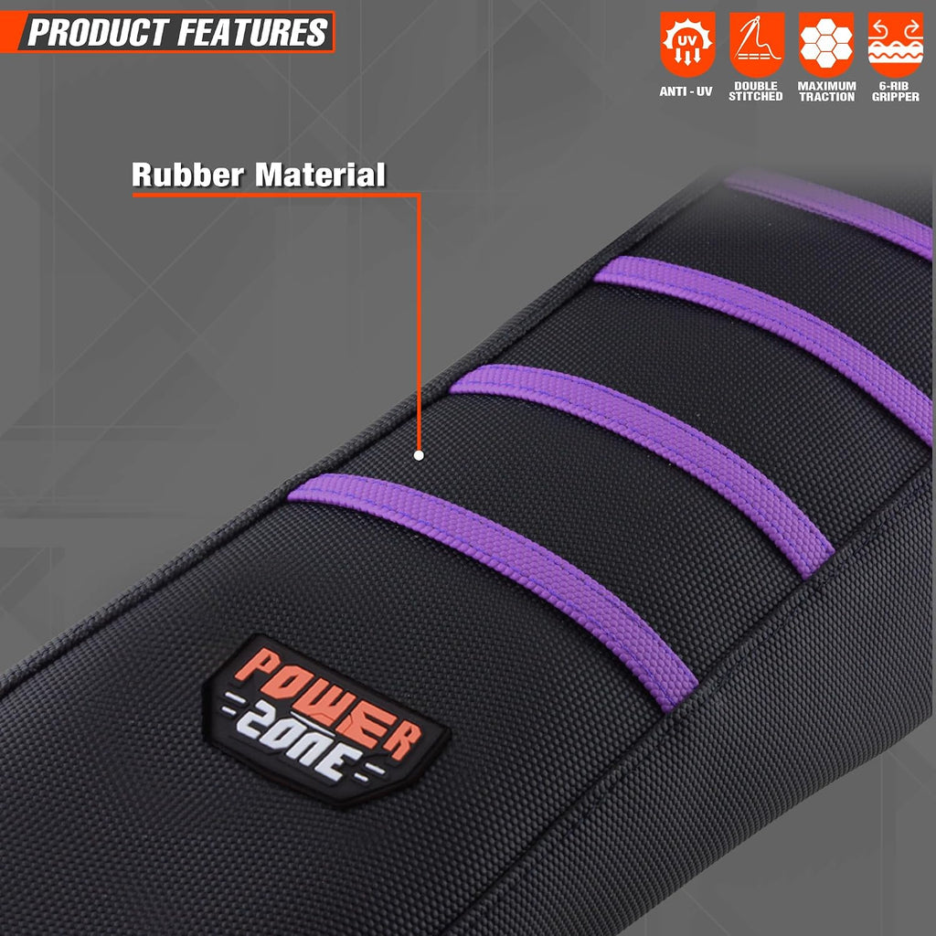 Universial Dirt Bike Seat Cover - Soft Ribbed Rubber Seat Covers for Motorcross Enduro (Purple)