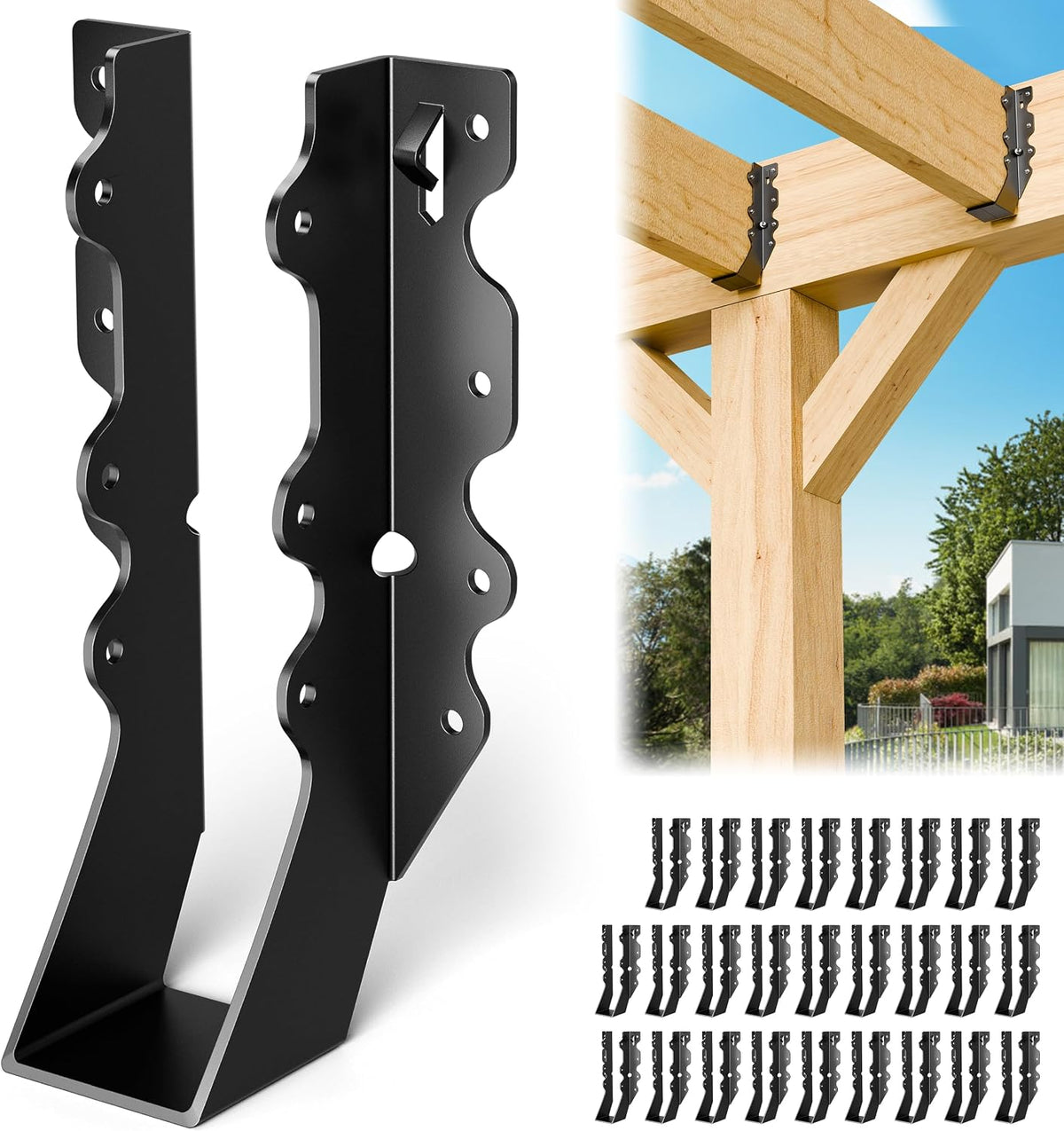 black 2x8 joist hanger,lu28 18 gauge double shear, main product view