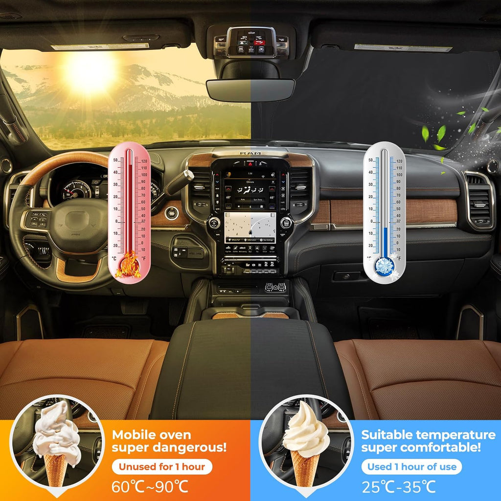 Windshield Sun Shade Compatible with Toyota Rav4 2019-2025,Front Window Custom Fit Car Accessories Foldable Sun Visor,Shield Protector UV Rays