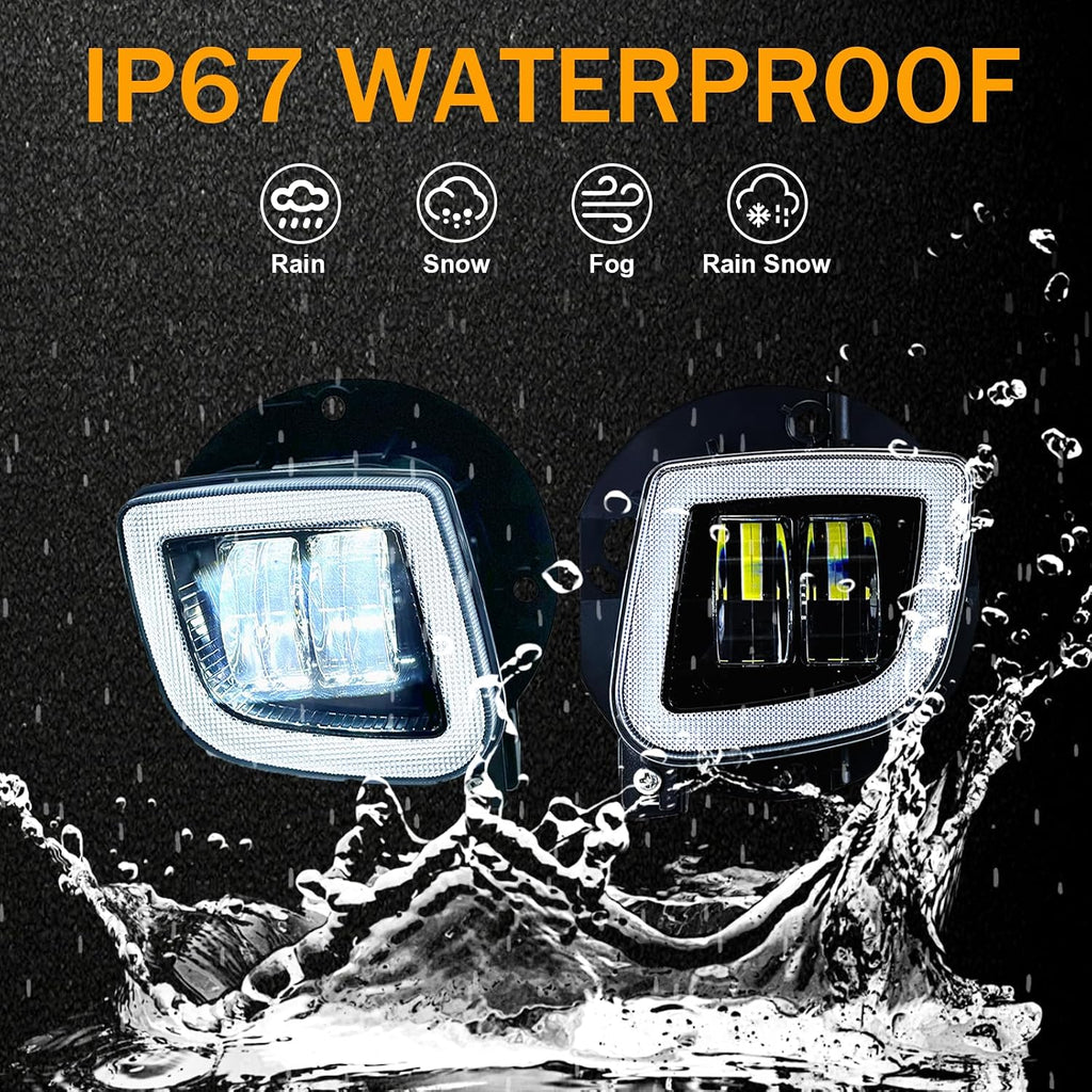 Pair LED Motorcycle Fog Lights Assembly with DRL Turn signal for Honda GoldWing GL1800 2012-2017 F6B 2013-2017 Valkyrie 1800 2014-2015 Equipped with a light switch