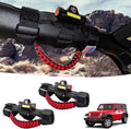 GAIZON 2 Pack Grab Handles Roll Bar Paracord for Jeep Wrangler Accessories Sahara Freedom Rubicon CJ YJ TJ JL JK LJ JLU JKU,Gladiator JT 1955-2023 Interior Accessory,Grip Handle with LED Light(Red)