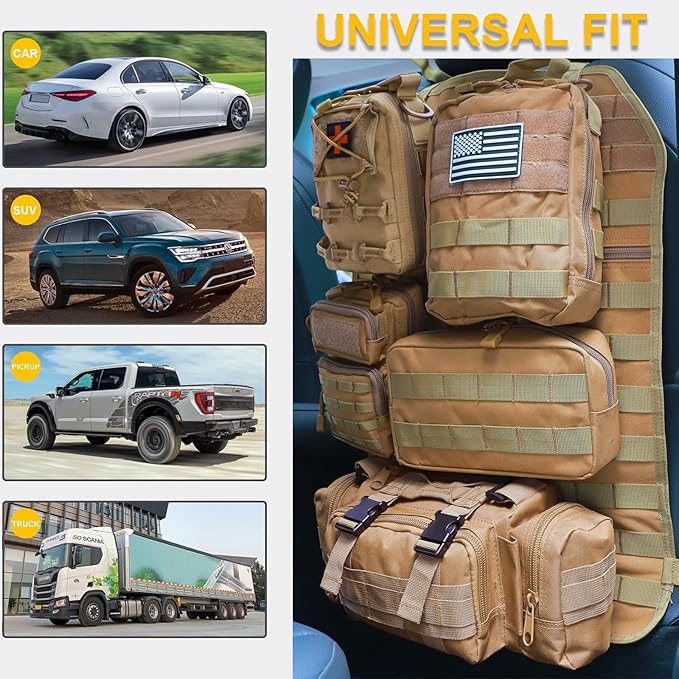 Universal Tactical Seat ​Back Organizer Vehicle Molle Panel Organizer Storage - Image 2