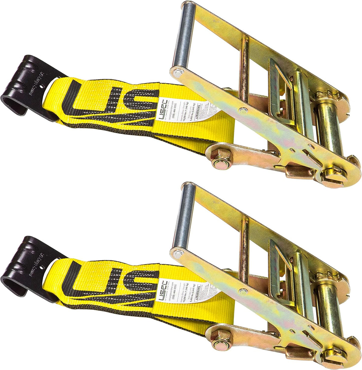 US Cargo Control 4 Inch x 11 Inch Fixed End, Zinc-Coated Ratchet and Black Flat