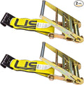 US Cargo Control 4 Inch x 11 Inch Fixed End, Zinc-Coated Ratchet and Black Flat by USCargoControl
