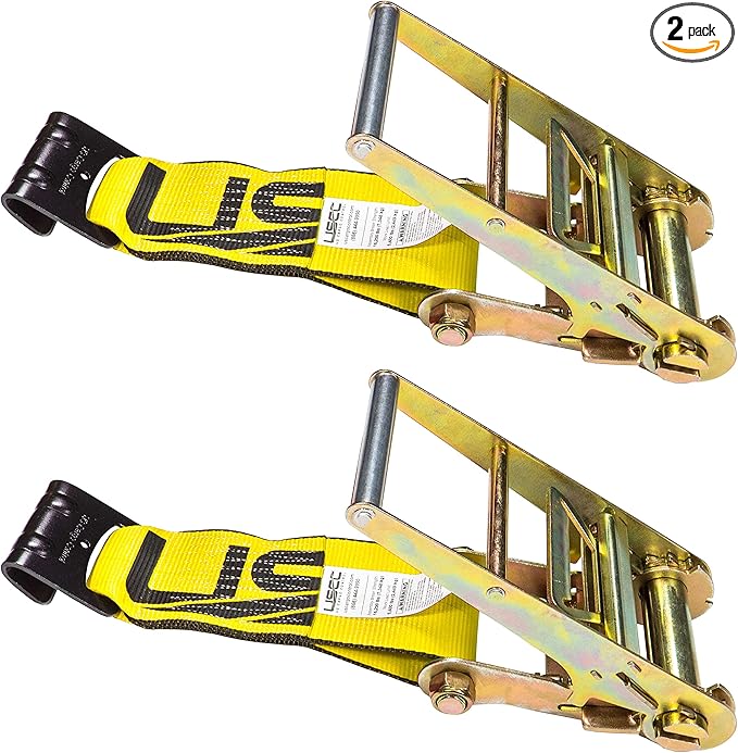 US Cargo Control 4 Inch x 11 Inch Fixed End, Zinc-Coated Ratchet and Black Flat by USCargoControl