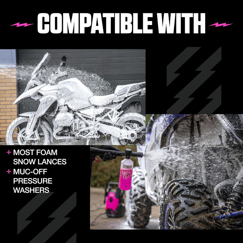 Muc Off Snow Foam, 1 Litre - Biodegradable Pre Wash Car Shampoo - pH Neutral Snow Foam for Cleaning Cars, Bikes and Motorcycles