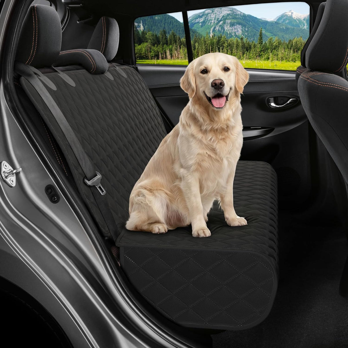 bench back seat cover for dogs, rear dog, main product view