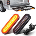 NINEO LED Trailer Light Kit, Hitch Cargo Carrier Stop Brake Turn Signals, 5-inches Red+Yellow Oval Light Kit W/4 Pin Harness Suitable for Luggage Rack Trailer Rack, Pack of 2