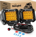 nilight 2pc 4inch amber led pods triple row, main product view