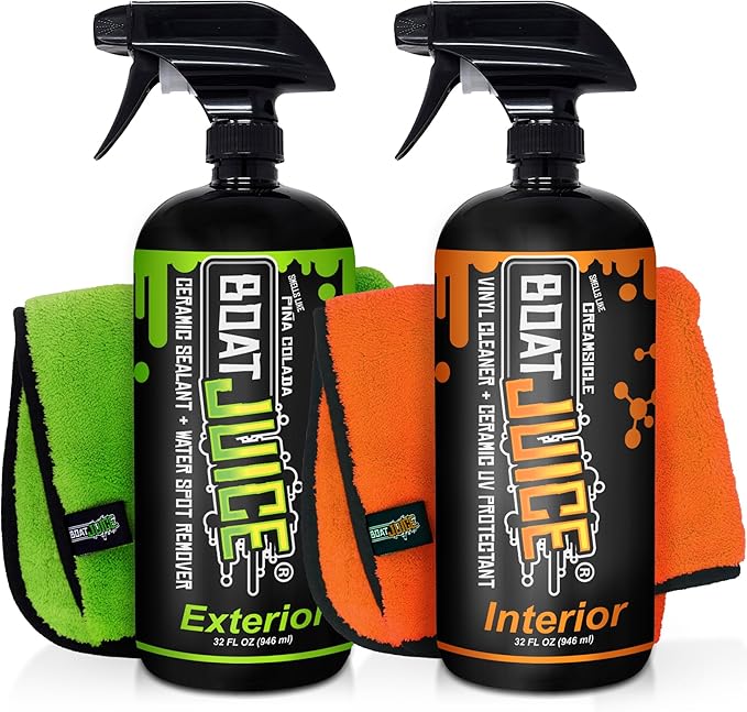 Boat Juice Necessity Boat Cleaner Kit | Exterior Water Spot Remover, Interior