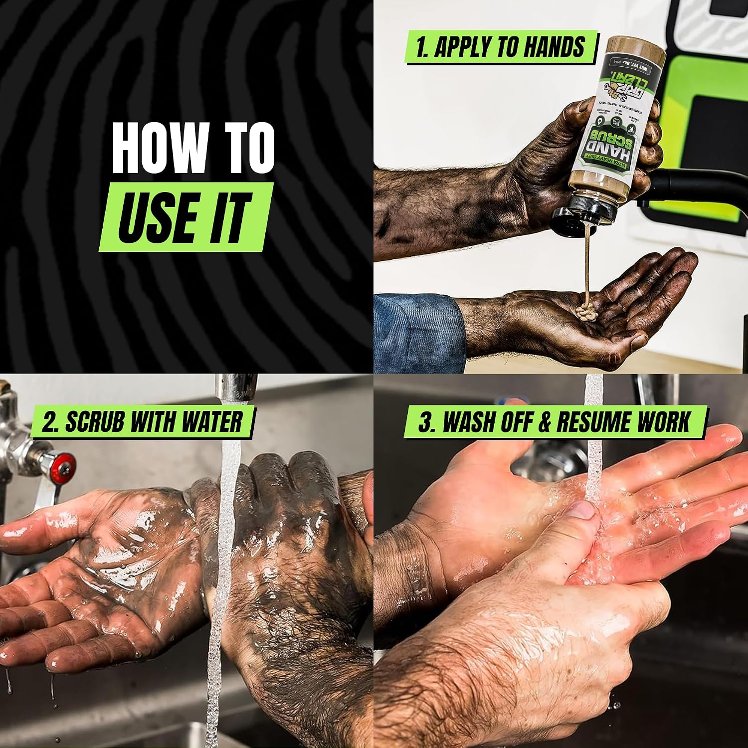 Grip Clean Ultra Heavy Duty Hand Cleaner for Mechanics – Walnut Shell & Clay-Infused Technology Removes Grease, Oil & Paint – Pro-Grade Industrial Hand Soap with Cherry Scent - 8 Fl Oz