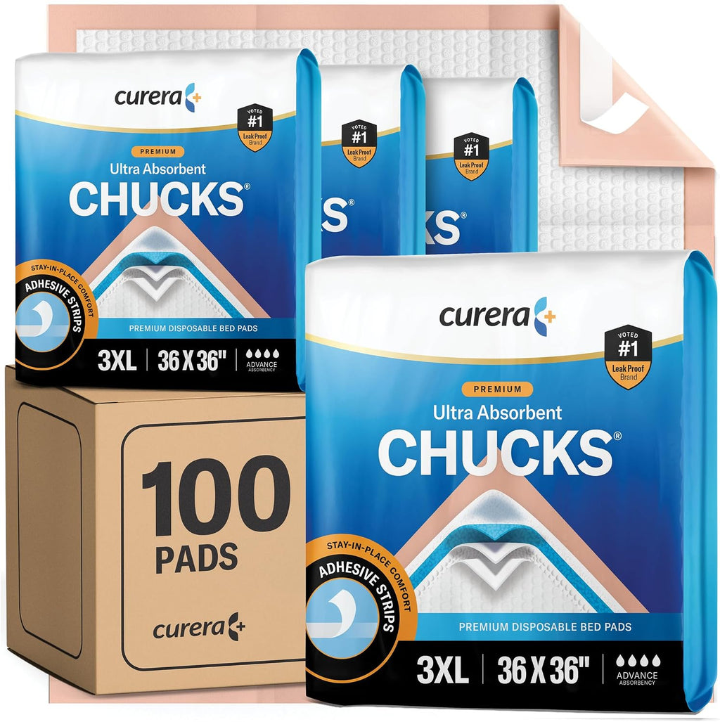chucks premium disposable underpads 36”x36” [100-count] ultra absorbent, main product view