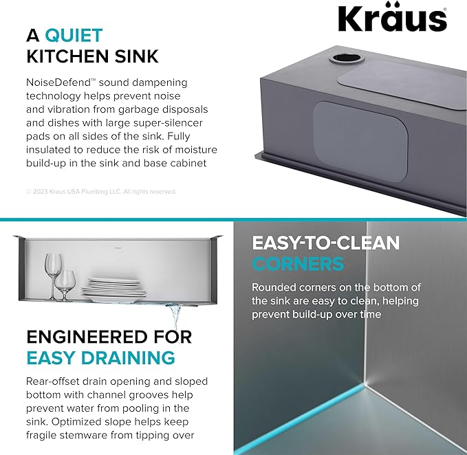 KRAUS Kore 32-Inch Undermount Workstation 16 Gauge Single Bowl Stainless Steel - Image 10