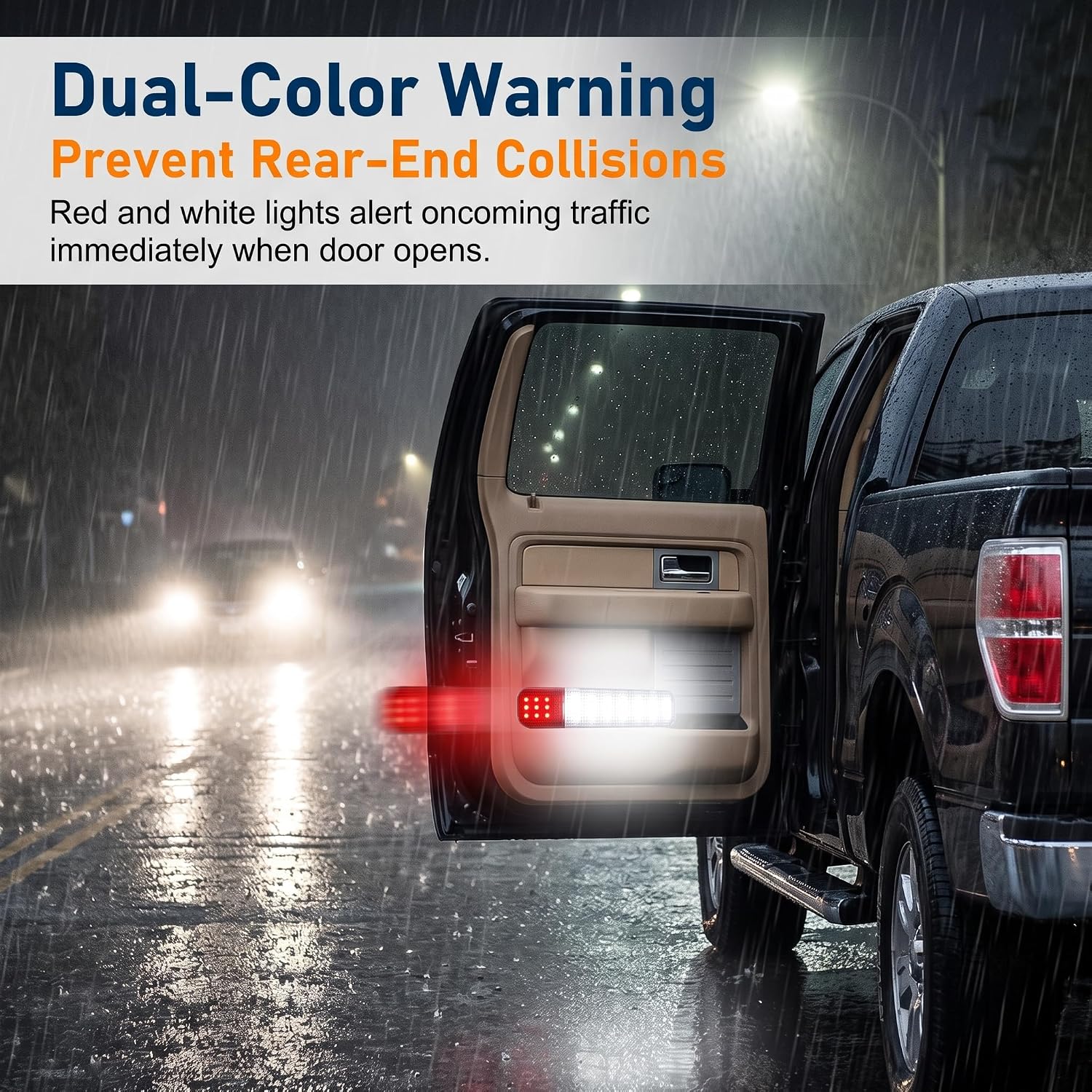 2 PCS Car Door Lights, Super Bright LED Interior Courtesy Light, No Delay Safety Warning Reflector Lamp Assembly, Compatible with Chevy Silverado Tahoe Avalanche Yukon Escalade Hummer (White)
