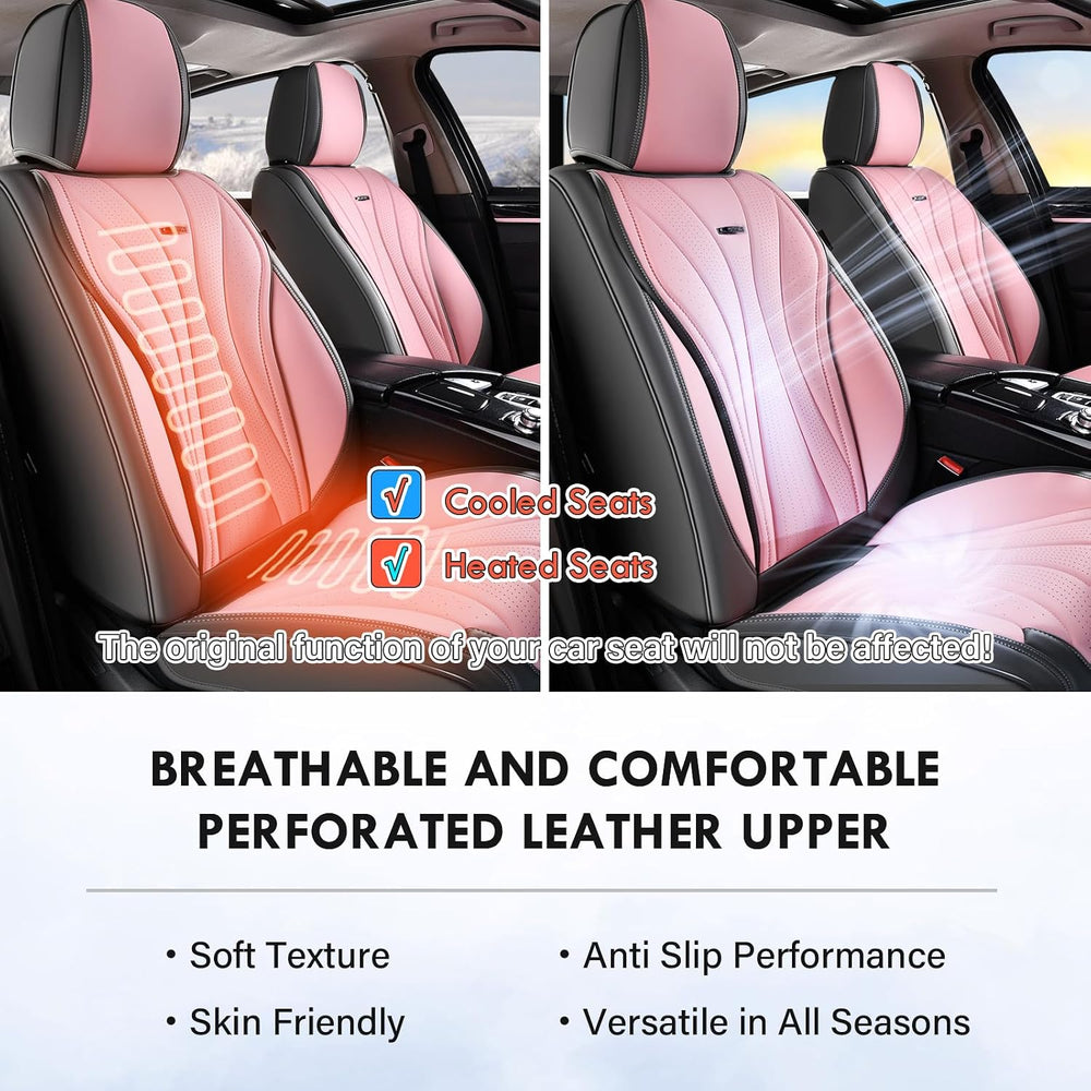 Coverado Car Seat Covers Full Set, Universal Seat Cover for Cars, Luxury Faux...
