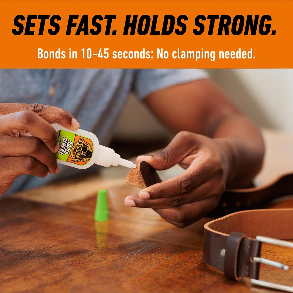 Gorilla Glue Super Glue Gel XL, Fast-Setting, Thicker Controlled No Run Formu...