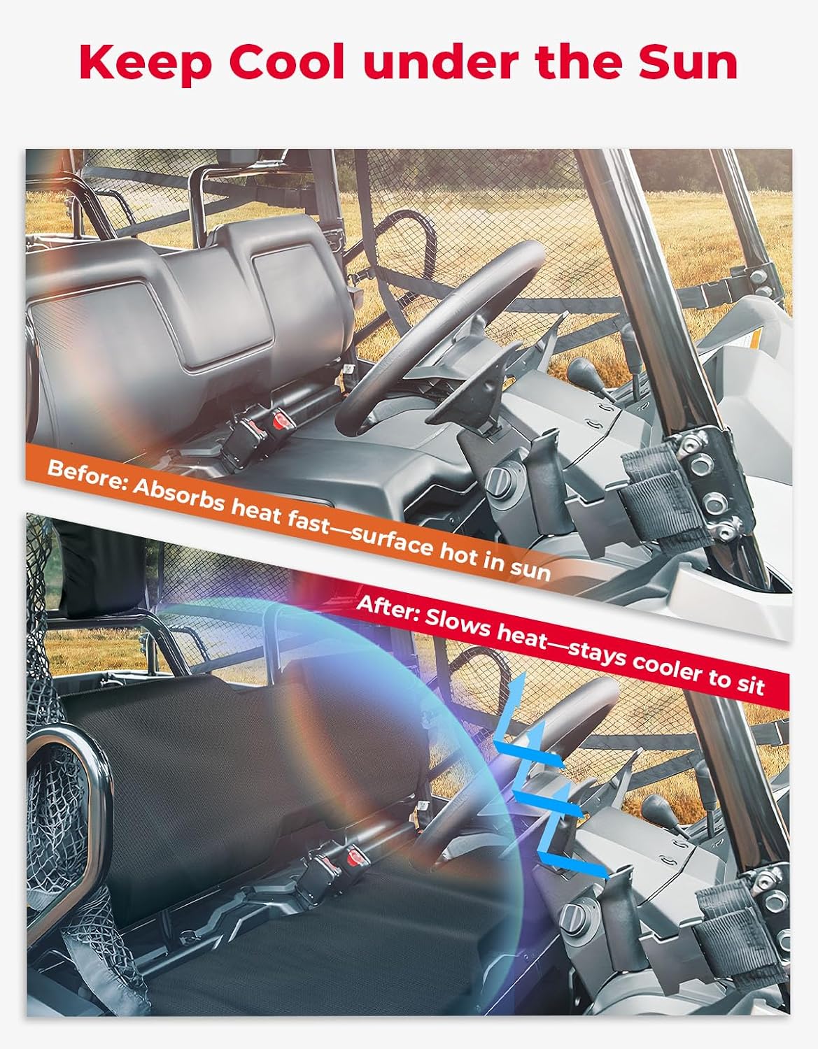 KEMIMOTO UTV Seat Covers Compatible with 2014-2025 Pioneer 700 700-4, UV Scratch Resistant, Water-Resistant 1680D Oxford Fabric, All-Weather Protection, Anti-Slip Secure Fit, Accessories (Black)
