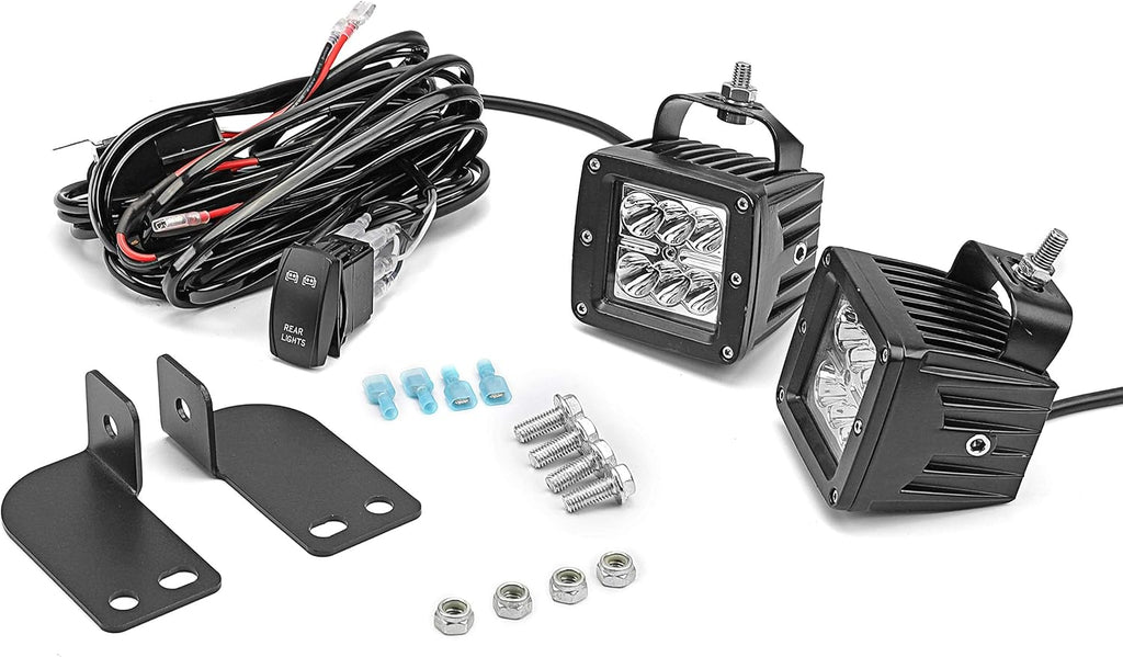Dasen LED Light w/Wiring Mount Bracket kit Rear Roll Cage Spotlight 3 Inch 24W Backup Reverse LED Compatible with Polaris Ranger Full Size 2013-2025