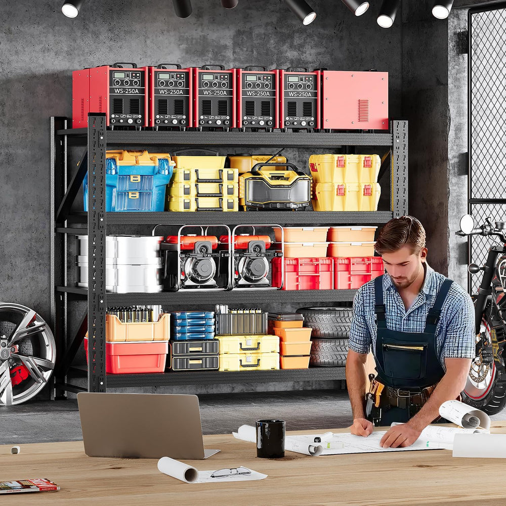 MIIIKO 48" W Storage Shelves,3000LBS Metal Garage Storage Shelving,Heavy...