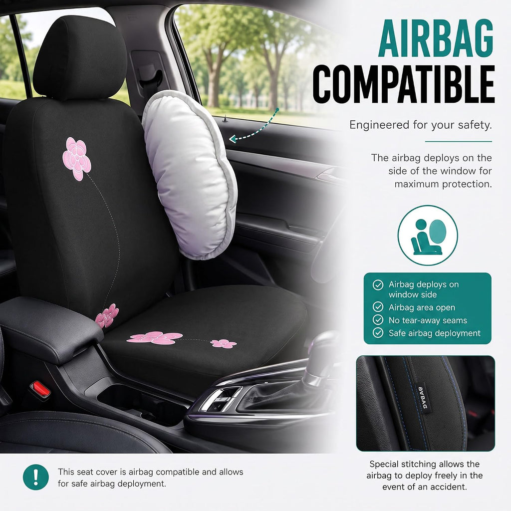 fh group full set cloth car seat covers, side view