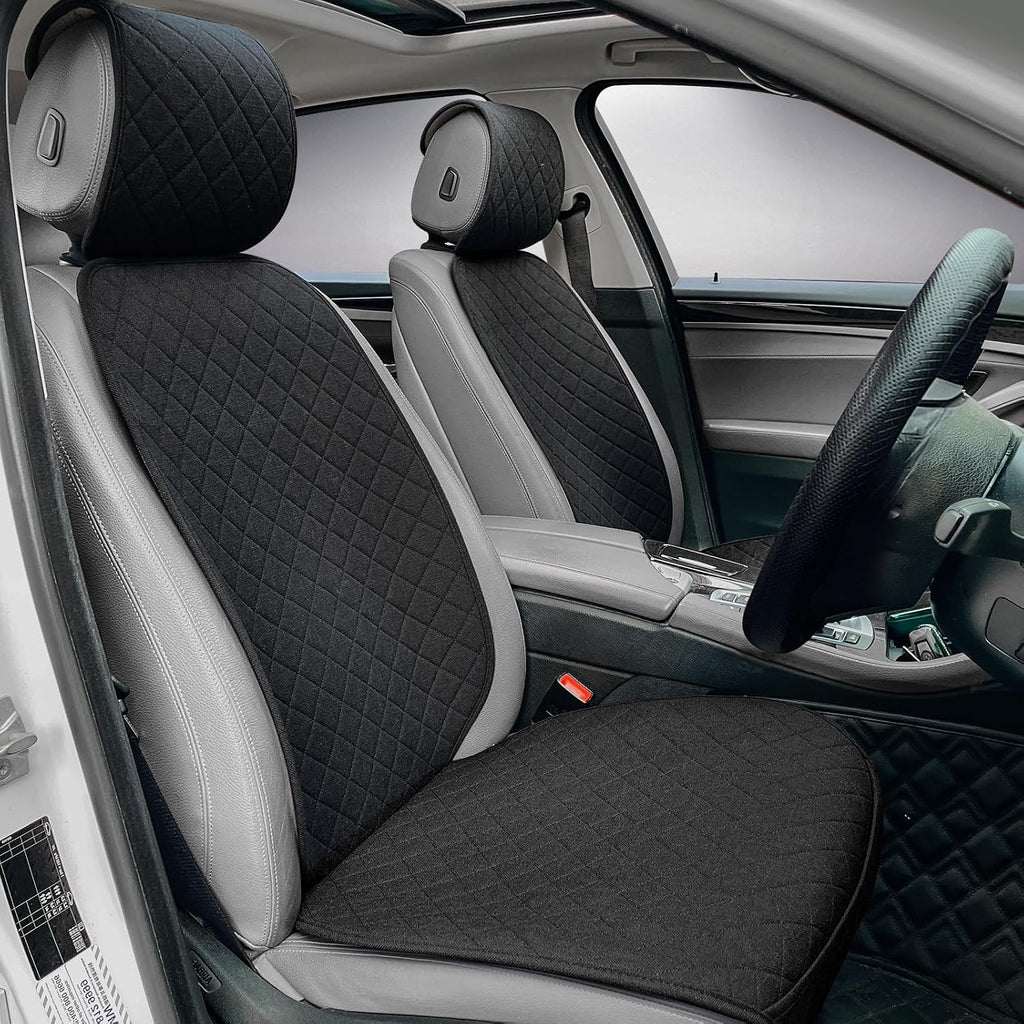 bopuovre linen front car seat covers breathable fabric, main product view