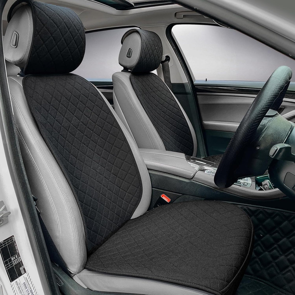 bopuovre linen front car seat covers breathable fabric, main product view