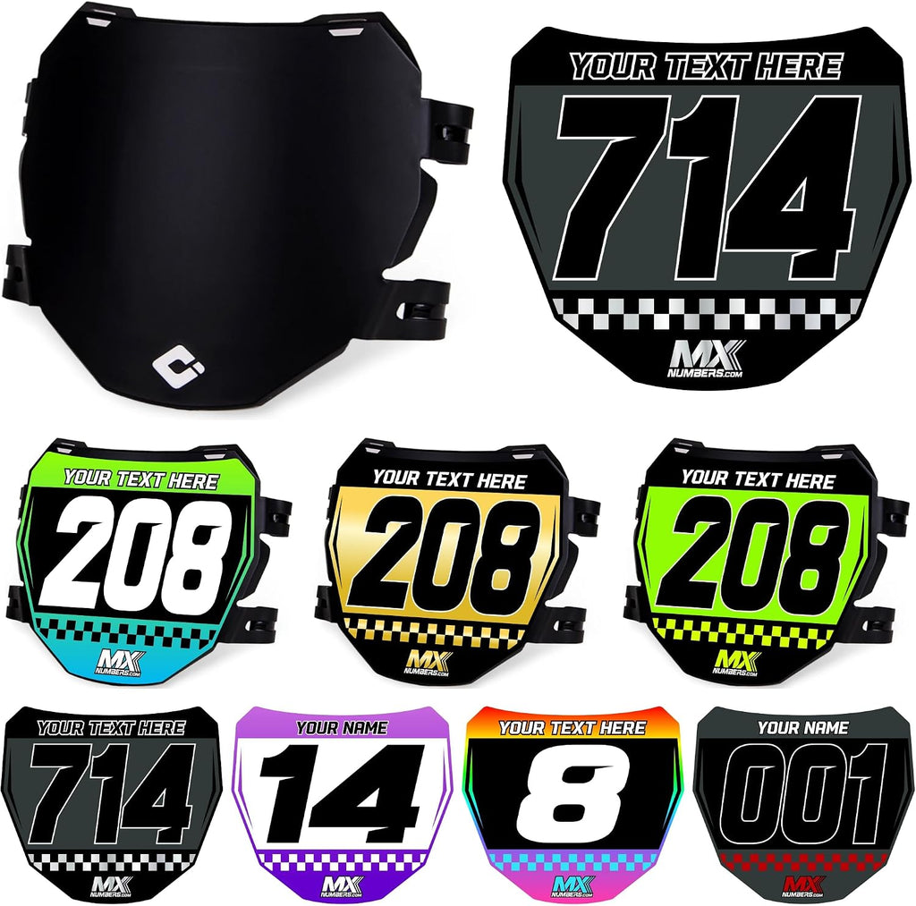 MxNumbers- Custom ODI Plate Decal with Signature Downhill Number Plate, Personalized with Your Name Number and Colors, Electric and Mountain Bike Compatible