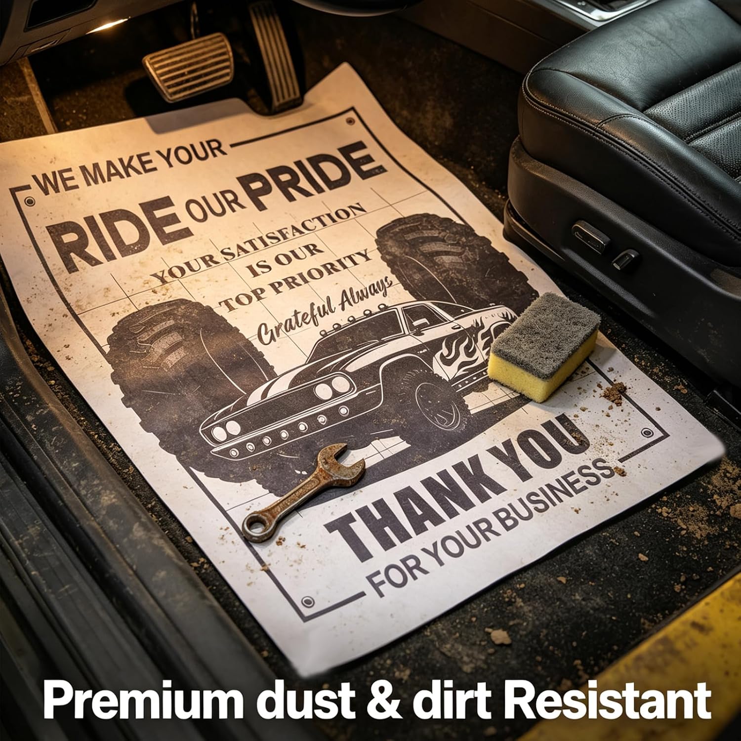 100pcs Disposable Paper Floor Mats for Cars, Paper Mats for Car Detailing, White Vehicle Interior Protection for Auto Detailing, Repair & Wash - 16x20 Inch