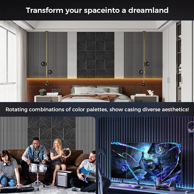 8 Pack 2-Layer Fold Soundproof Wall Panels, 0.9lb/ft³ High Density, 3D Acoustic - Image 6