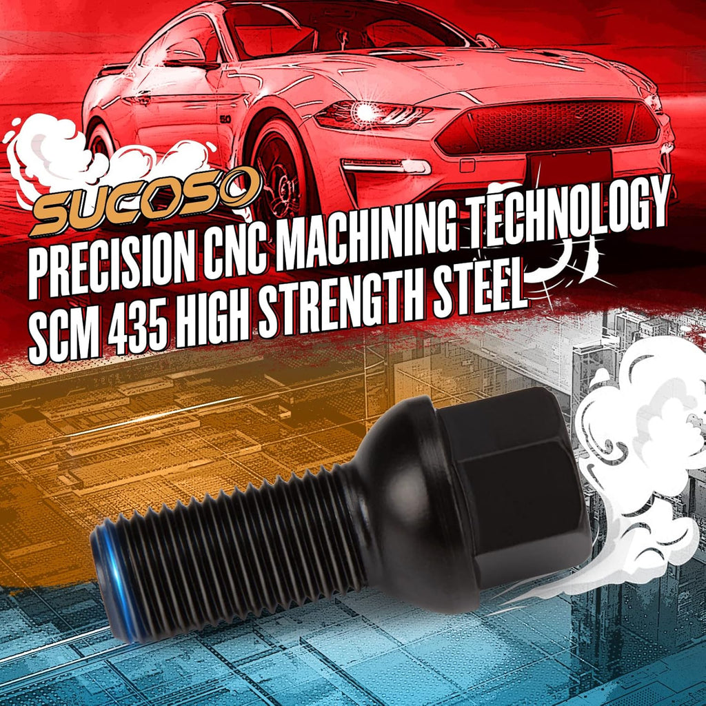 M14x1.5 OEM Lug Bolts, 20PCS 14mmx1.5 28mm Shank Length Ball Seat Factory Wheel Lug Bolts, Compatible with TT Allroad Quattro A3 A4 A6 A8 S4 S6 S8 Jetta Golf Tiguan Passat Corrado GTI