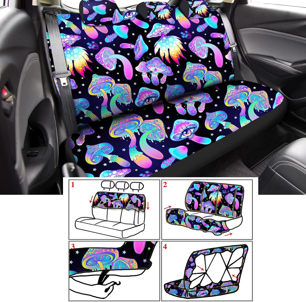 riakrum 17 pcs mushroom car seat covers mushroom, close-up detail