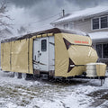 Umbrauto Travel Trailer RV Cover 24' ~ 27' – Upgraded 9-Layers Top Camper Cover, Waterproof & Windproof Heavy Duty Toy Hauler RV Cover for Winter Snow with Tongue Jack Cover, Gutter Covers