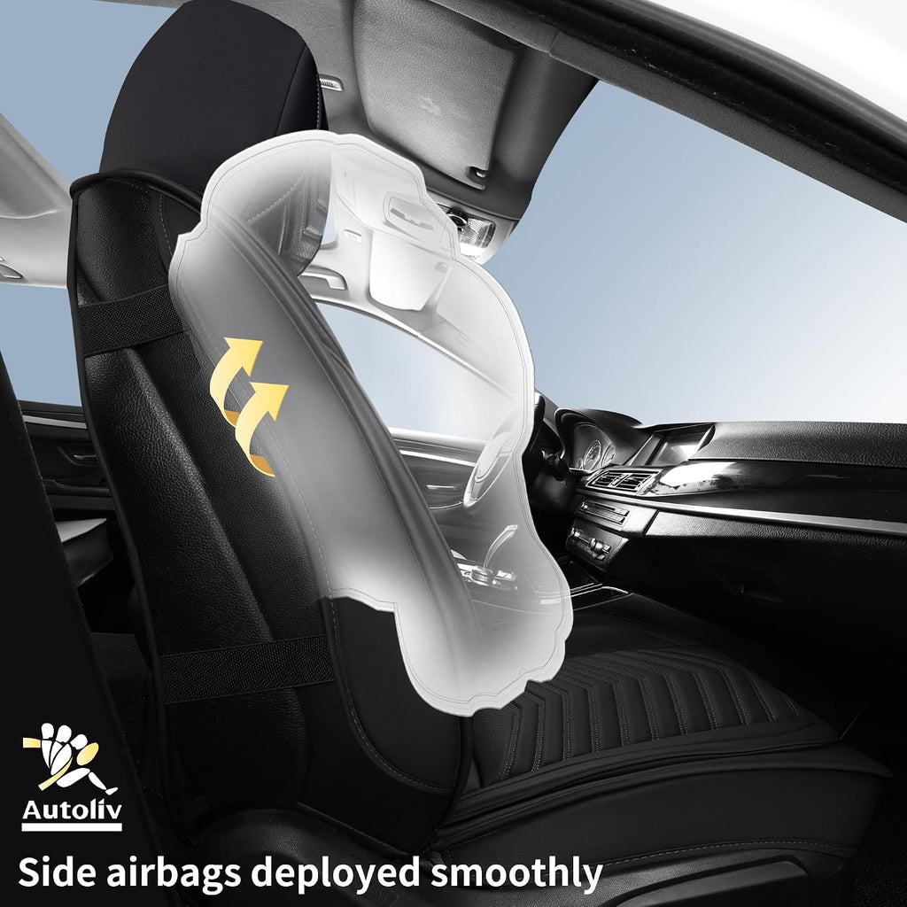 hchengkikz nappa leather car seat covers full set, close-up detail