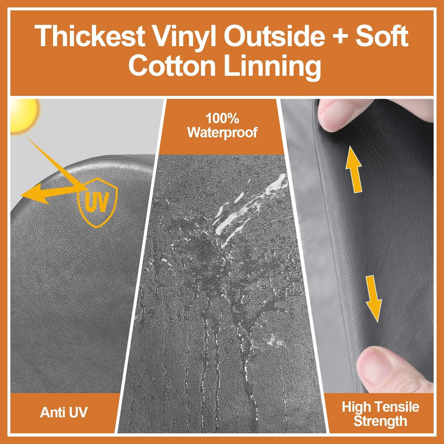 Leader Accessories Tire Covers (4 Pack) - Heavy Duty Waterproof Wheel Protectors for Truck, SUV, Jeep, Camper,Trailer, RV - Universal Fits 26.75-29 Inches Diameter, Gray