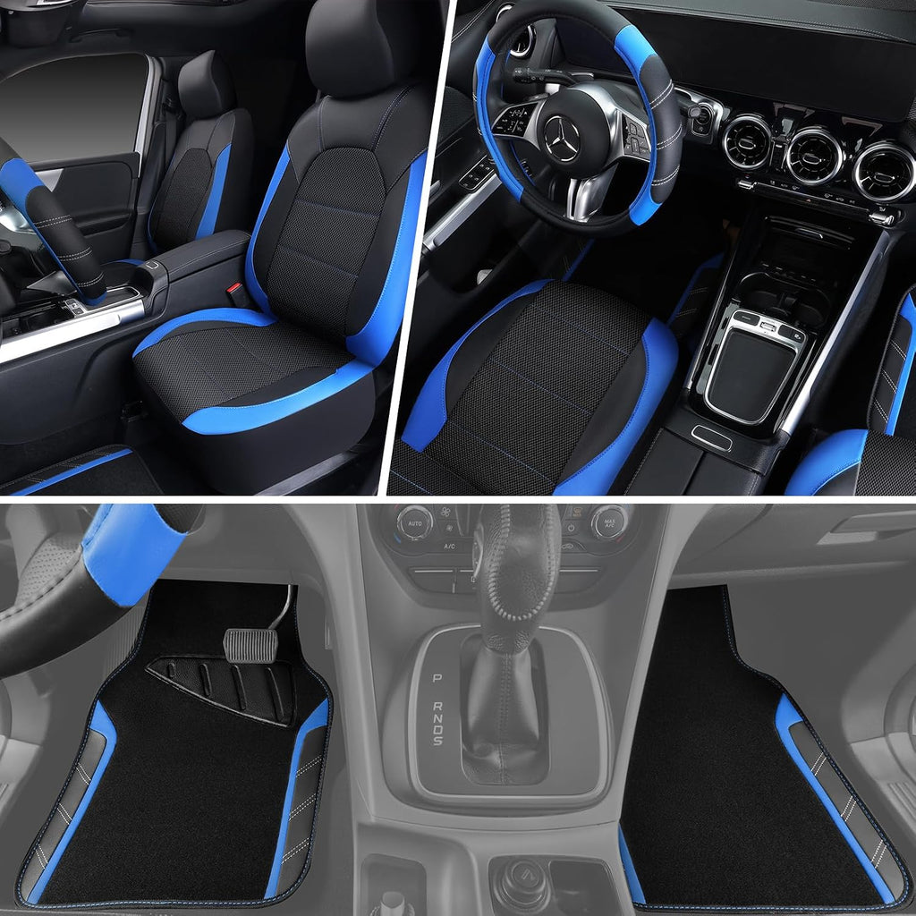 car pass air mesh leather car seat covers, side view