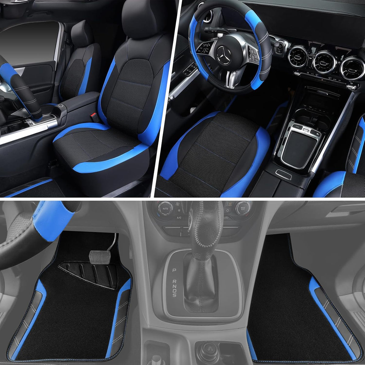 car pass air mesh leather car seat covers, side view