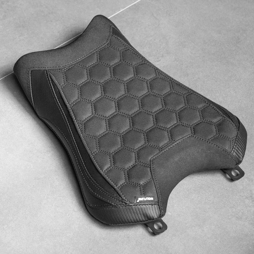 Motorcycle Driver Seat Pad for Ninja ZX-10R ZX-10RR 2021-2025 Front Rider Cushion Pressure Relief Saddle, Front-Carbon Fiber Look