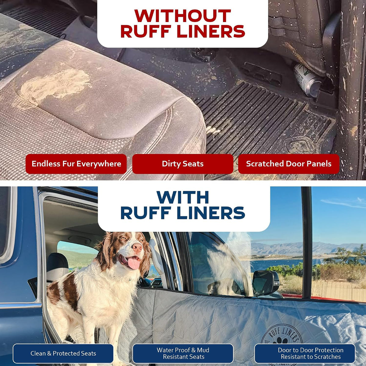 ruff liners dog hammock for car, waterproof, close-up detail