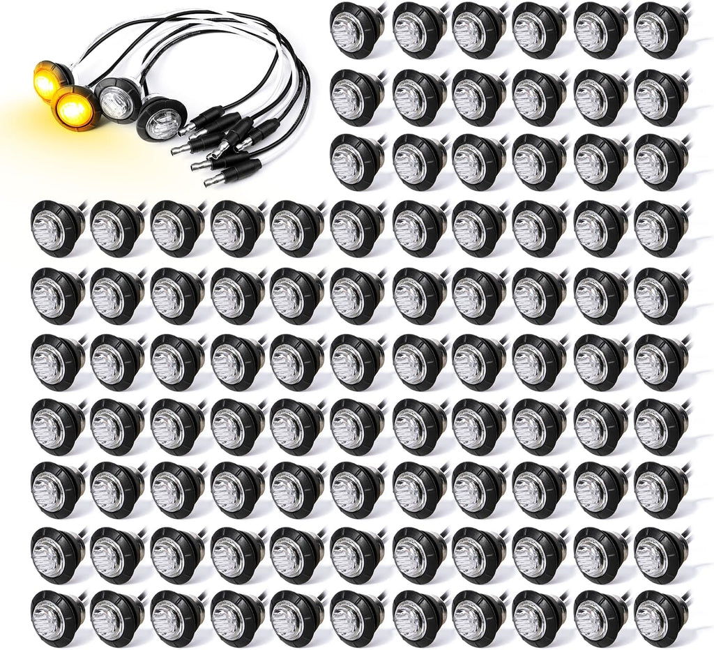 madcatz 3/4 inch round clear lens amber 3, main product view
