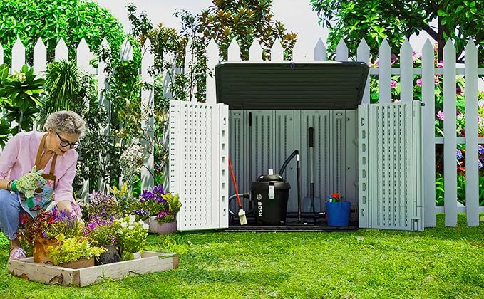 ADDOK Horizontal Storage Shed Weather Resistance, Large Outdoor Storage Cabinet - Image 2
