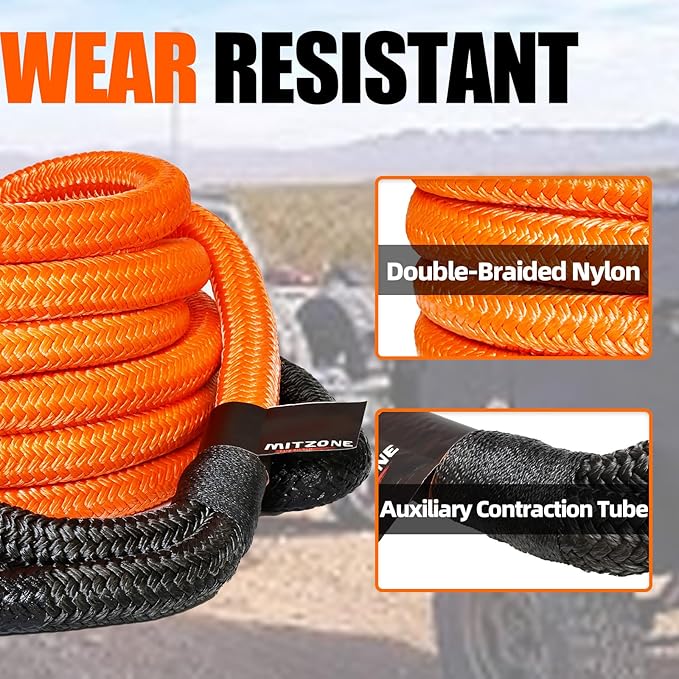 MITZONE Recovery Tow Strap, Heavy Duty Tow Strap Recovery Kit, Car Vehicle - Image 2
