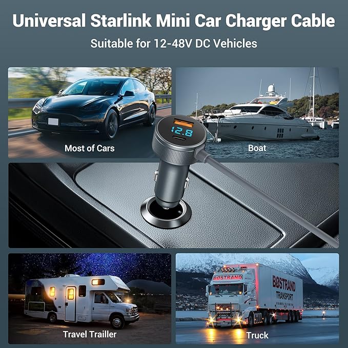 Starlink Mini Cable, 3-in-1 Starlink Mini Car Adapter - Image 5
