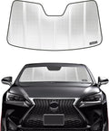 Pigenius Windshield Sun Shade for Lexus NX200t 2015-2017, NX300h 2015-2021, NX300 2018-2021 with Lane Departure Alert. Reflective Aluminum Film Front Window Sunshade - BLAZBLOCK