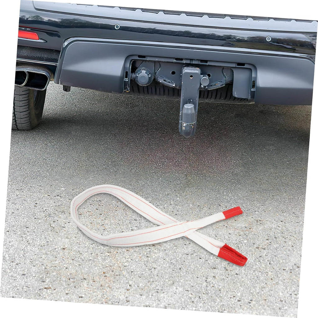 Lifting Sling Strap with High Strength Flat Webbing Heavy Duty White and Made from Wear-Resistant Fabrics for Industrial Use Suitable for Crane, Vehicle Recovery Towing