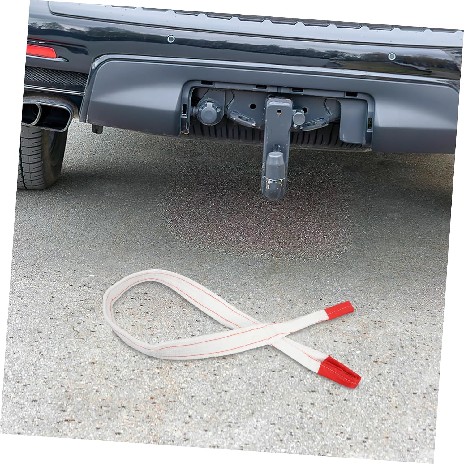 Lifting Sling Strap with High Strength Flat Webbing Heavy Duty White and Made from Wear-Resistant Fabrics for Industrial Use Suitable for Crane, Vehicle Recovery Towing