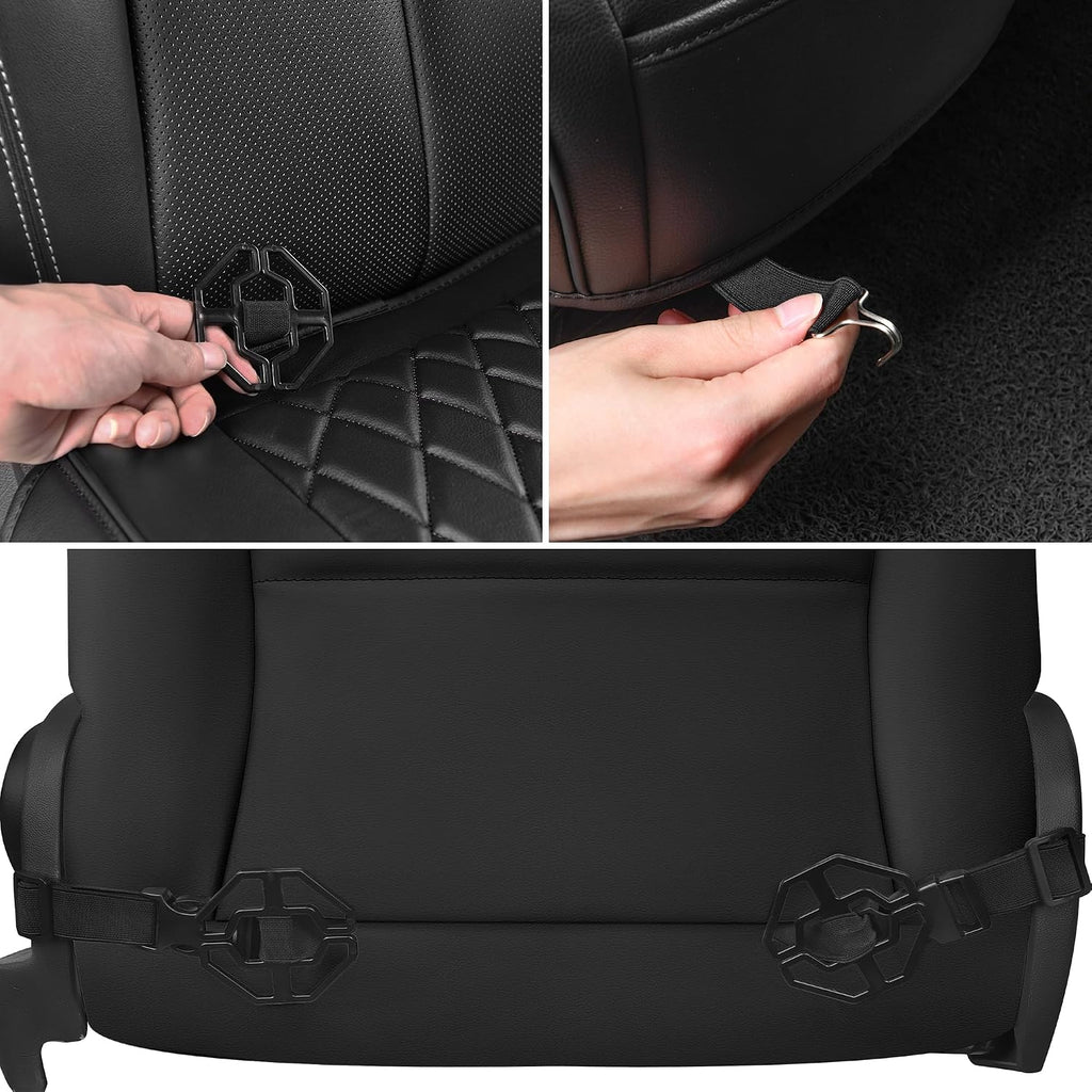 car pass 2 pack leather front car seat showing dimensions
