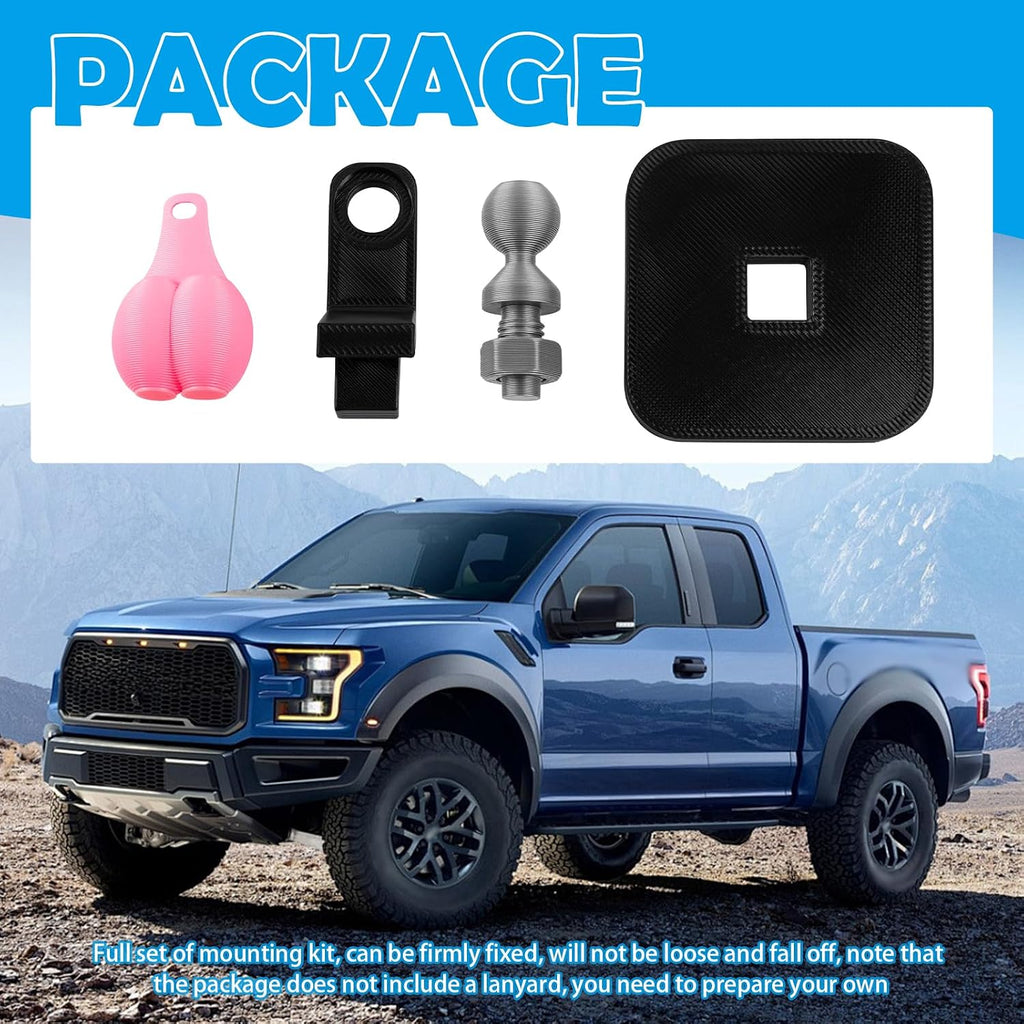 Funny Mini Trailer Hitch Ball Cover,Creative Novelty Humorous Mini Hitch Ball Joke with Fastening Nuts,Portable Tiny Trailer Hitches Fit 2 Inch Receiver Trailers Accessories