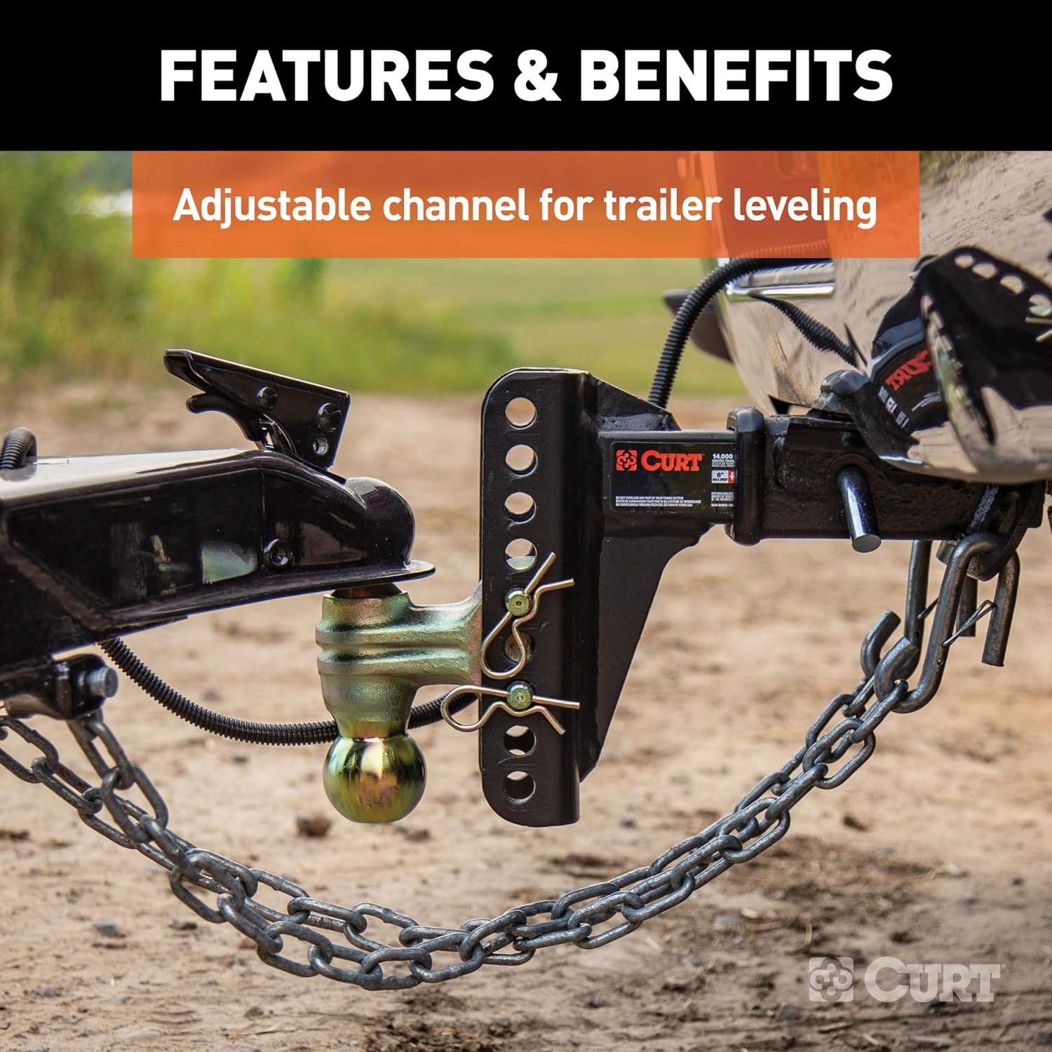 CURT Manufacturing 45900 Channel-Style Adjuastable Dual Ball Mount