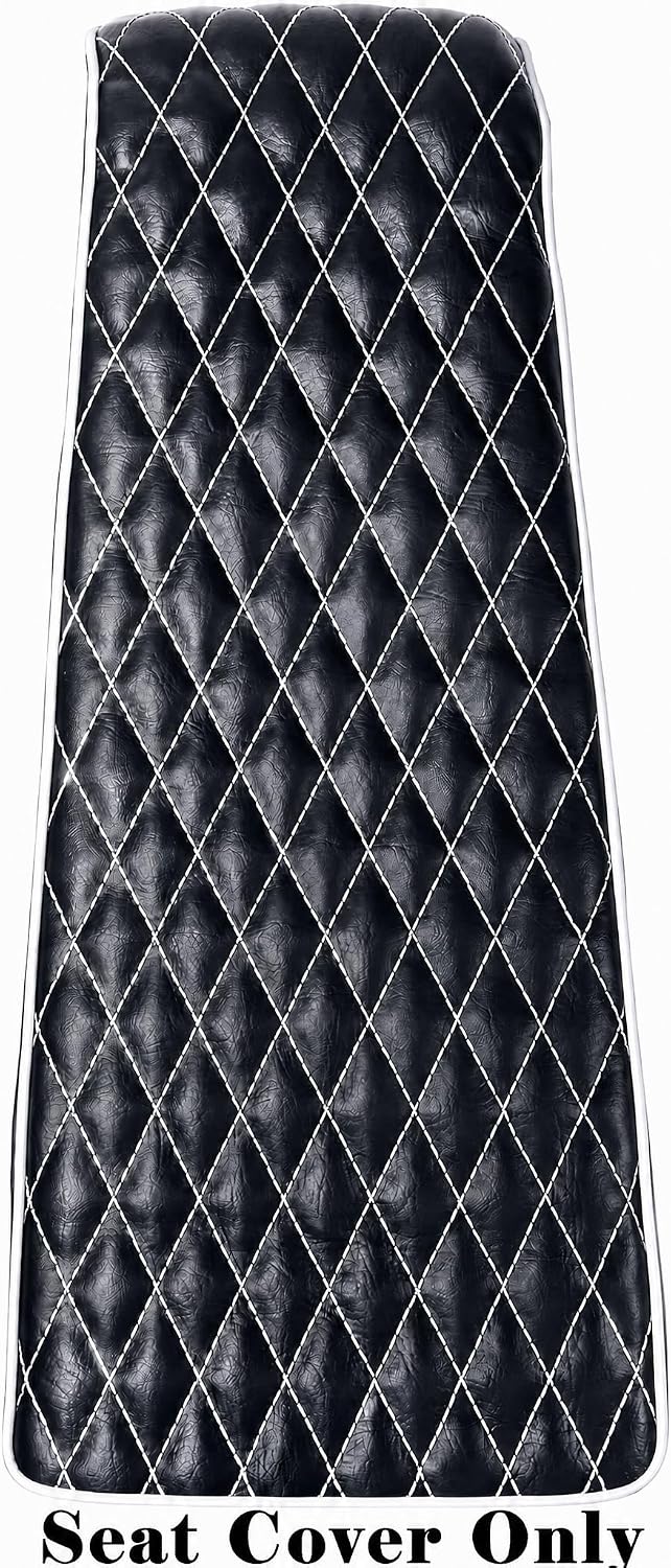 JMCHstore White Diamond Stitch Seat Cover for Coleman ct200u Mini Bike 196cc Baja DB30, Hisun ct200u 196cc 200cc Trail Bike Cushion Replacement Parts